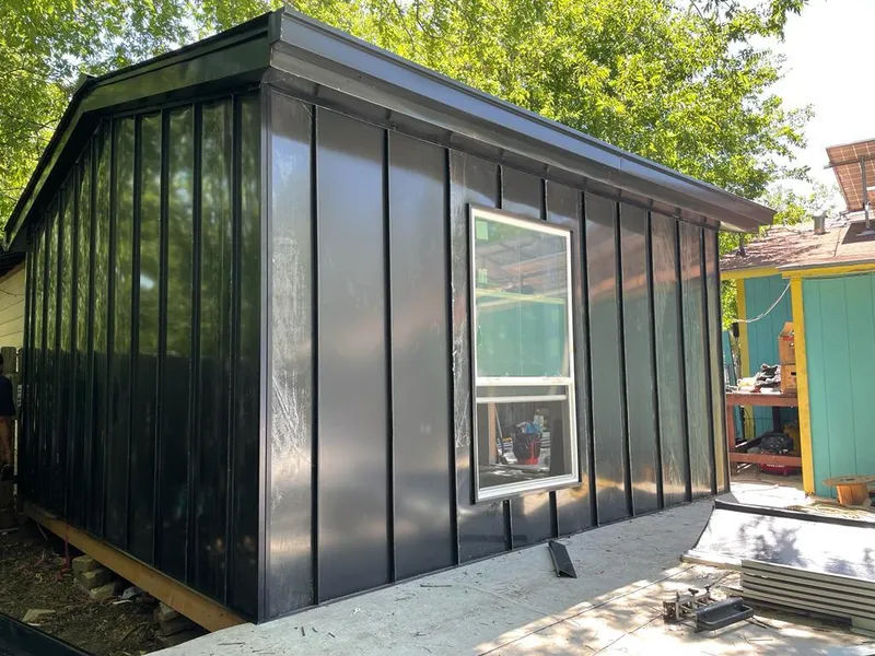 Black standing seam metal wall panels for Metal Roof Installation in Lombard